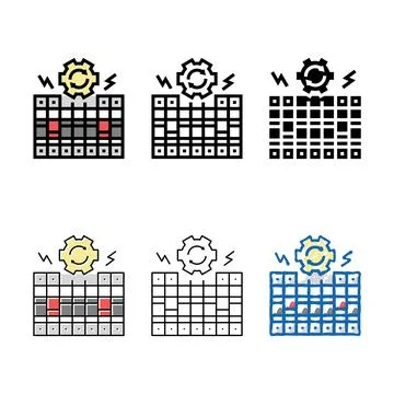Fuse box replacement color set icon vector イラスト素材