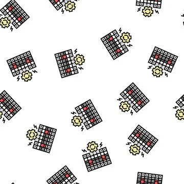 Fuse box replacement vector seamless pattern Stock Illustration