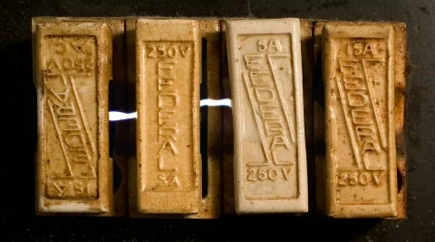 Fuse Box with sparks Stock Footage 292609