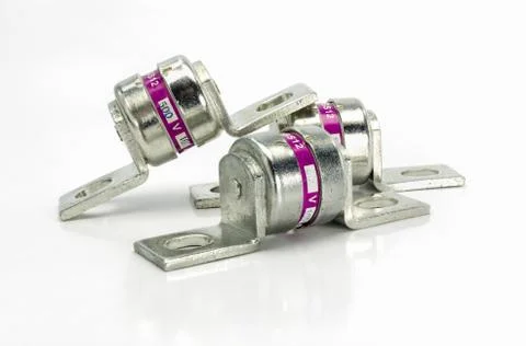 Fuse of electrical protection component on white background. Stock-Fotos