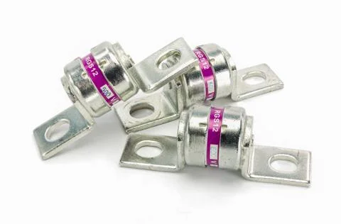Fuse of electrical protection component on white background. Foto stock