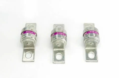 Fuse of electrical protection component on white background. Stock Photos
