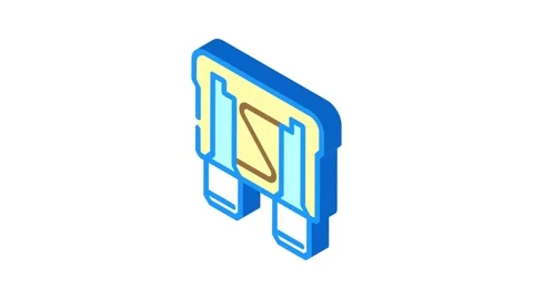 Fuse electronic component isometric icon animation Stock Footage 327292994