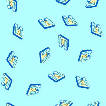 Fuse electronic component isometric icon seamless pattern Stock Illustration