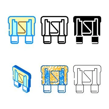 Fuse electronic diversity component color icon vector Stock Illustration