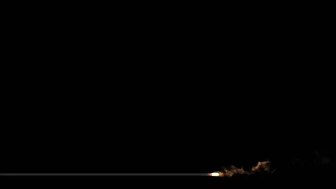 The fuse flame runs from right to left on a black background and a powerful Stock-Footage 170382808