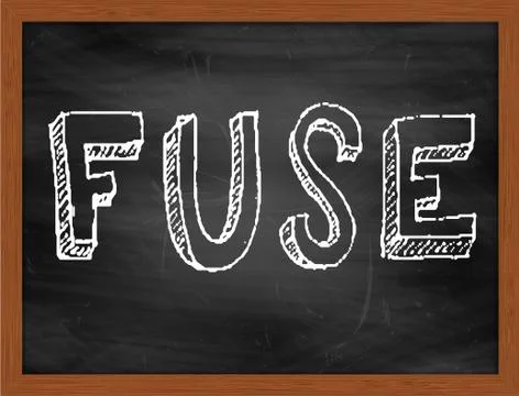 FUSE  hand writing text on black chalkboard Illustrazione stock