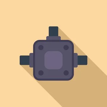 Fuse junction box icon flat vector. Electric switch Stock Illustration
