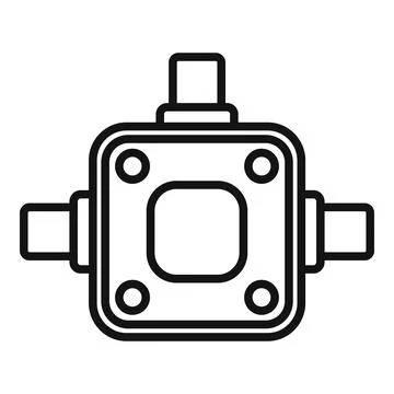 Fuse junction box icon outline vector. Electric switch Stock Illustration
