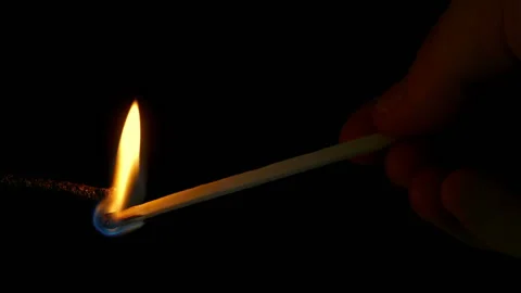 Fuse Is Lit With Match And Burns Fast Stock Footage 154698223