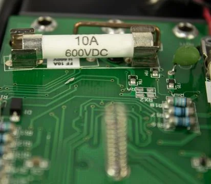 A fuse on a PCB board Stock Photos
