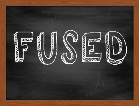 FUSED  hand writing text on black chalkboard Illustrazione stock