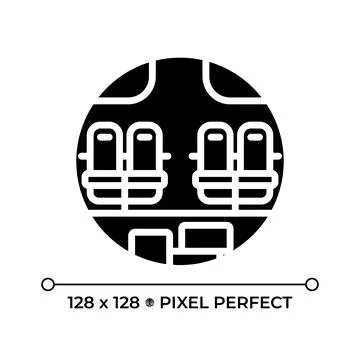 Fuselage cross section black glyph icon Stock Illustration