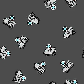 Fuselage examination aircraft vector seamless pattern Stock Illustration