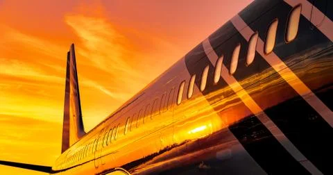 Fuselage at Sunset Stock Photos