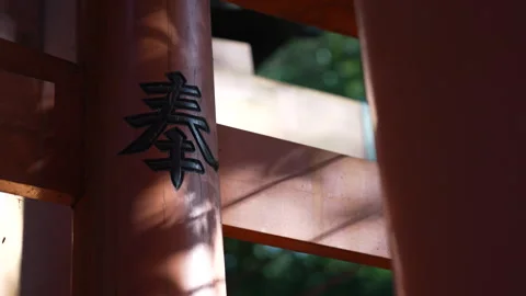 Fushimi Inari Shrines - Torii Gate Close up in Dappled light - Kyoto 库存影片 242520069