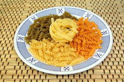 Fusilli and tagliatelle Foto stock
