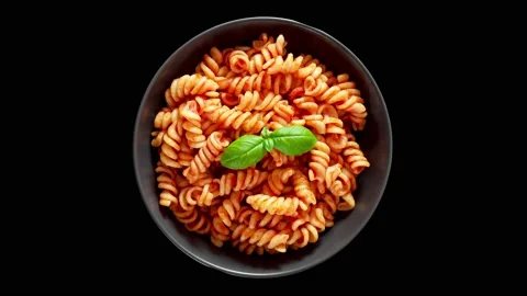 Fusilli pasta cooked with tomatoes sauce 스톡 동영상 218383252