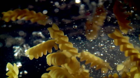 Fusilli Pasta Falling into Water Video stock 51632762