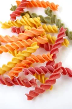 Fusilli pasta flavors Stock-Fotos
