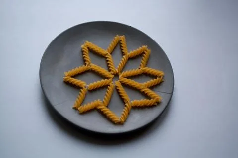 Fusilli pasta flower Stock Photos