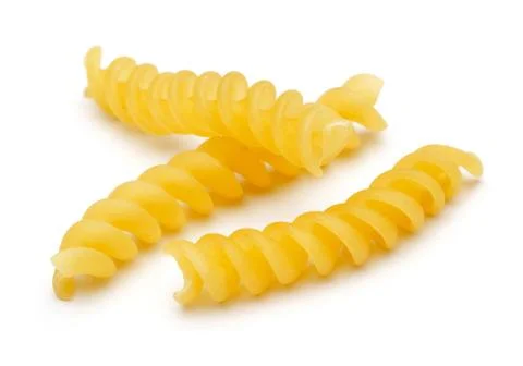 Fusilli pasta isolated on white Stock Photos