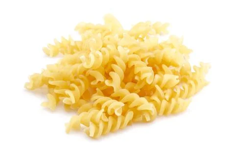 Fusilli pasta isolated on white Stock Photos