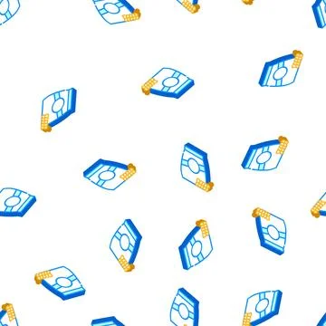 Fusilli pasta isometric icon seamless pattern Stock Illustration