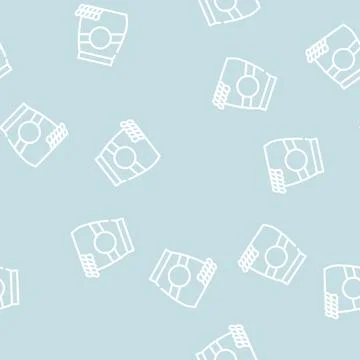 Fusilli pasta line vector seamless pattern Stock Illustration