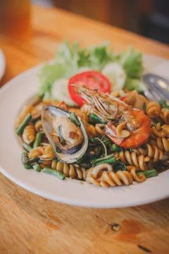 Fusilli pasta 스톡 사진