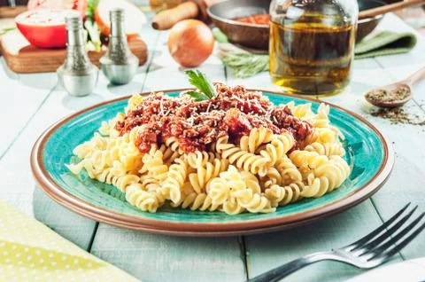 Fusilli pasta Foto stock