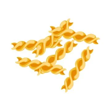 Fusilli pasta. Raw pasta, macaroni, cartoon illustration Stock Illustration