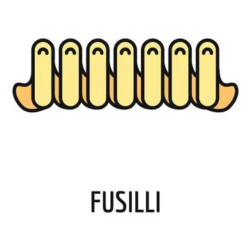 Fusilli pasta screw shape food icon illustration Stock Illustration
