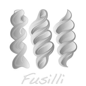 Fusilli pasta vector illustration Stock Illustration