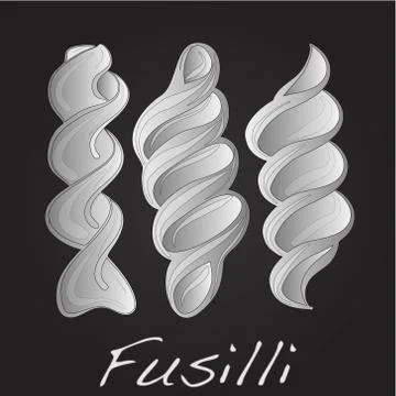 Fusilli pasta vector illustration Stock Illustration