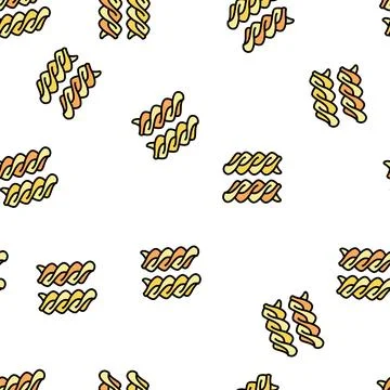 Fusilli pasta vector seamless pattern Stock Illustration
