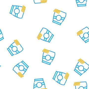 Fusilli pasta vector seamless pattern Stock Illustration