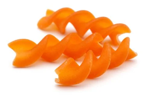 Fusilli pasta on white background Stock Photos