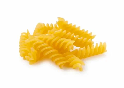 Fusilli placed on a white background Stock Photos