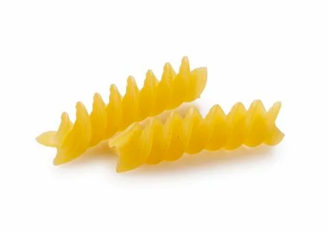 Fusilli placed on a white background Stock Photos