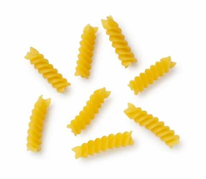 Fusilli placed on a white background Stock Photos