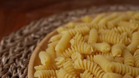 Fusilli spaghetti pasta background. Stock Footage 308714649