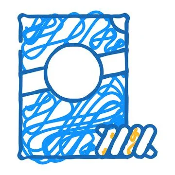 Fusilli spirale pasta icon doodle illustration Stock Illustration