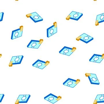 Fusilli spirale pasta isometric icon seamless pattern Stock Illustration
