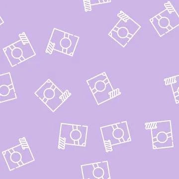 Fusilli spirale pasta line vector seamless pattern Stock Illustration