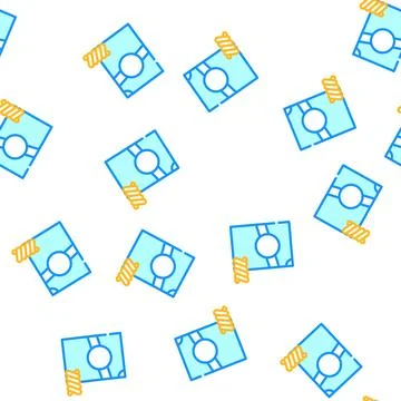 Fusilli spirale pasta vector seamless pattern Stock Illustration