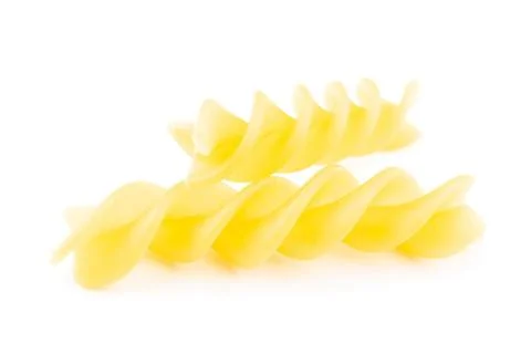 Fusilli on white background Foto stock