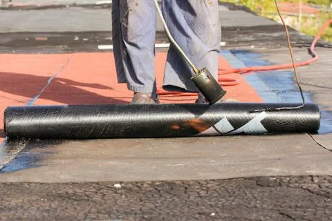 Fusing of a soft roof. 写真素材