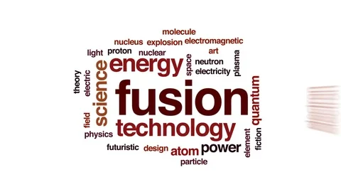 Fusion animated word cloud, text design animation. Stock Footage