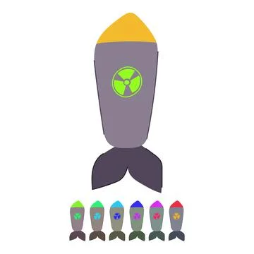 Fusion atomic bomb vector cartoon graphic Stock Illustration